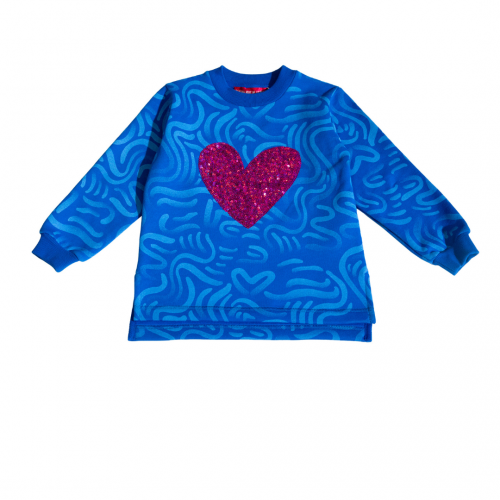 Agatha Ruiz De La Prada Μπλούζα Φούτερ Heart Μπλε (PVSWS.0238)