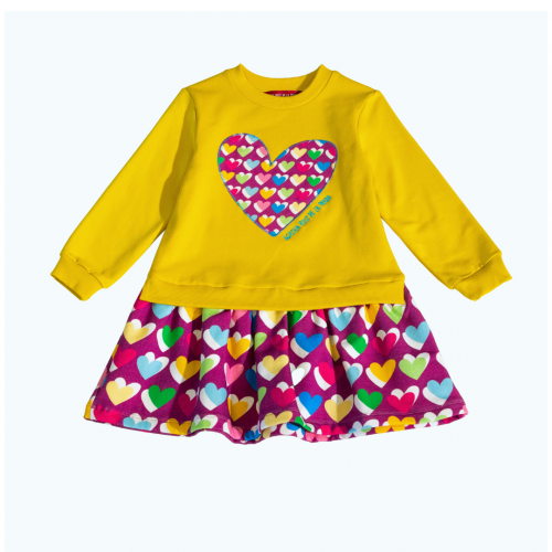 Agatha Ruiz De La Prada Φόρεμα Hearts Allover Κίτρινο (PVVES.0111)