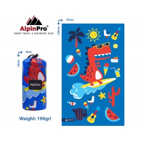 Πετσέτα Θαλάσσης Alpin Dryfast Surfing Dino 70x120εκ. (CMS-L-2)