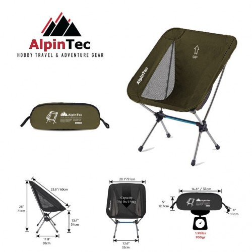 Alpin Strong Καρέκλα Παραλίας με Μεταλλικό Σκελετό Green (CH150-GN)