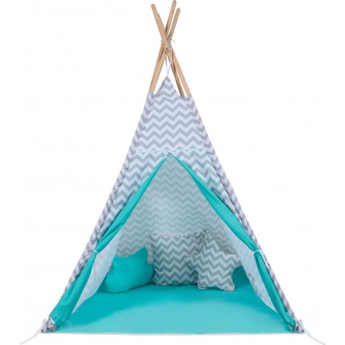 Σκηνή Baby Adventure Teepee Grey Wave Mint (BR75593)