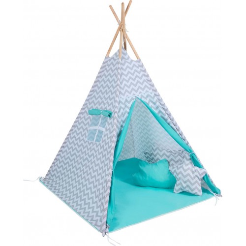 Σκηνή Baby Adventure Teepee Grey Wave Mint (BR75593)