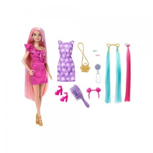 Barbie Πολύχρωμα Μαλλιά (JDC85)
