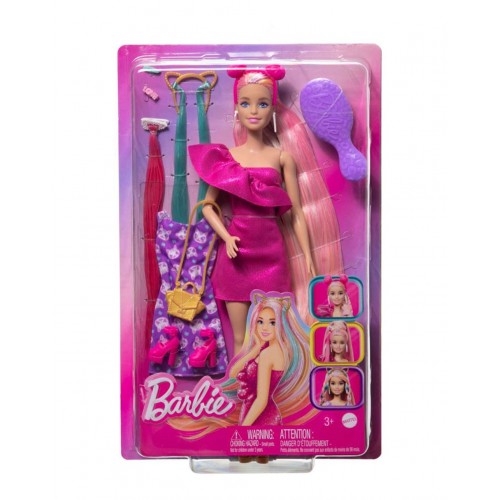 Barbie Πολύχρωμα Μαλλιά (JDC85)