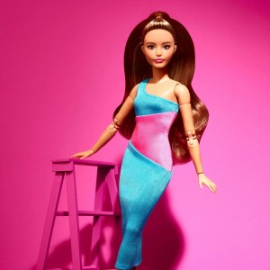 Mattel Barbie Looks Pink and Blue Dress (HJW82)