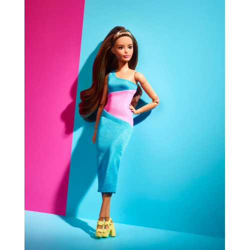 Mattel Barbie Looks Pink and Blue Dress (HJW82)