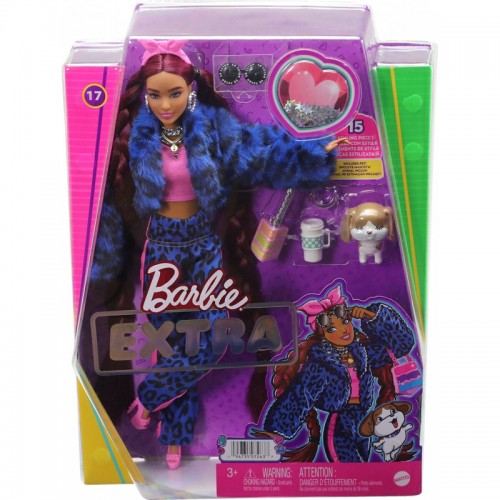 Barbie Extra Doll Blue Leopar Track Suit (HHN09)