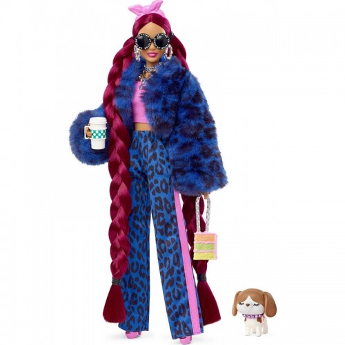 Barbie Extra Doll Blue Leopar Track Suit (HHN09)