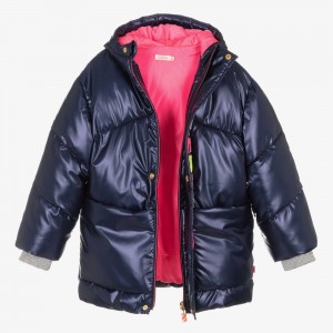 Billieblush Μπουφάν Puffer Navy Blue Logo (23260874)