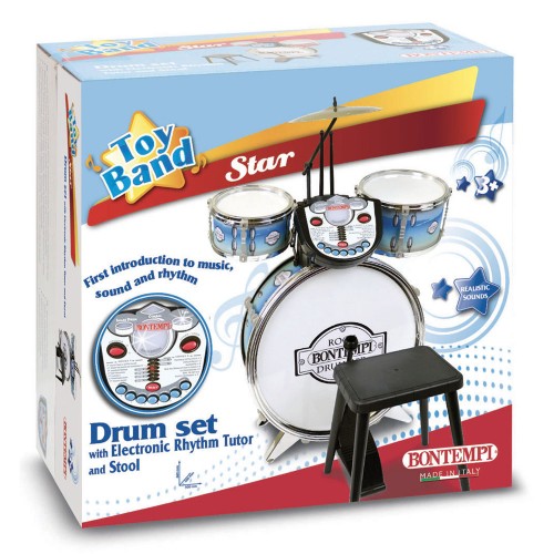Bontempi Drums Ηλεκτρονικό 4τεμ με Εκμάθηση και Σκαμπό (525692)