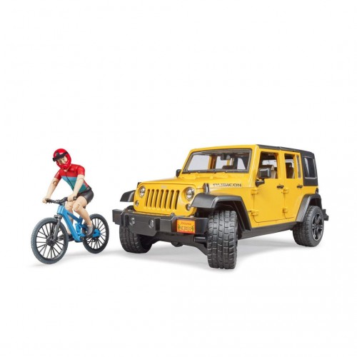 Bruder Αυτοκίνητο Jeep Wrangler Rubicon με Ποδήλατο και Αναβάτη (02543)