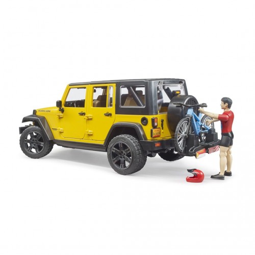 Bruder Αυτοκίνητο Jeep Wrangler Rubicon με Ποδήλατο και Αναβάτη (02543)