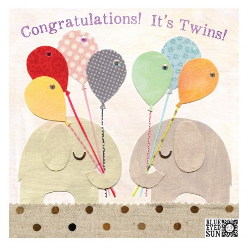 Κάρτα Ευχετήρια "Congratulations! It's Twins!" 16x16 εκ. (DD03)