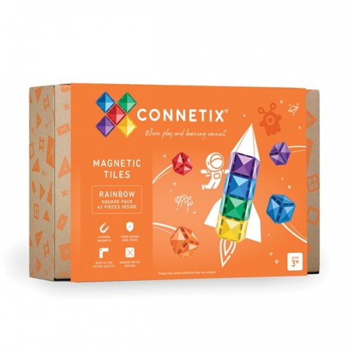 Connetix Tiles Rainbow Square Pack 42pc (CON-EU-R42)