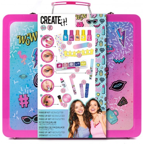 Create it! Βαλίτσα Σετ Μακιγιάζ Neon και Glitter (84171)