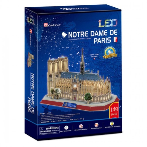 Cubic Fun Puzzle 3D 293τεμ Notre Dame de Paris With Lights 149τεμ. (L173H)