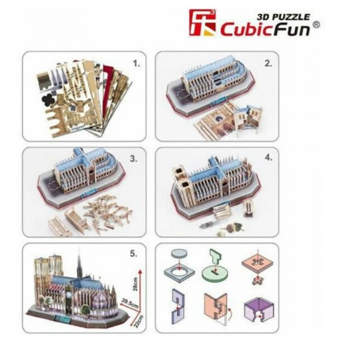Cubic Fun Puzzle 3D 293τεμ Notre Dame de Paris With Lights 149τεμ. (L173H)