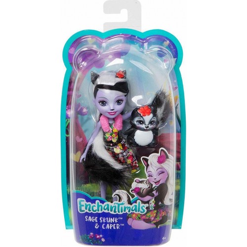 Enchantimals Κούκλα και Ζωάκι Φιλαράκι Sage Skunk & Caper (FXM72/DVH87)