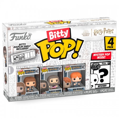 Funko Bitty Pop! Harry Potter Hermione Granger, Rubeus Hagrid, Ron Weasley & Mystery (71316)