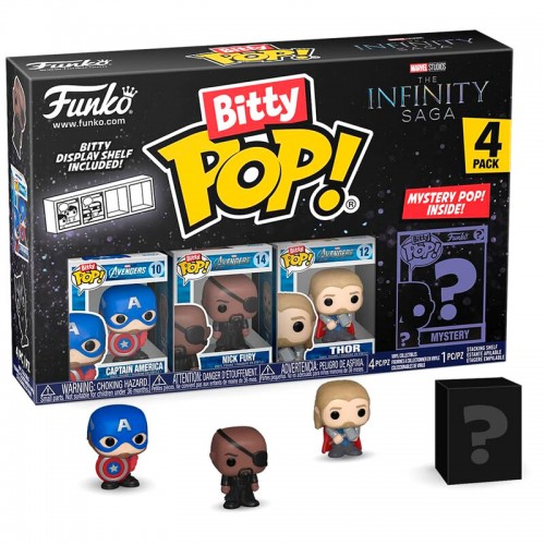 Funko Bitty Pop! Marvel The Infinity Saga Captain America, Nick Fury, Thor & Mystery (71503)