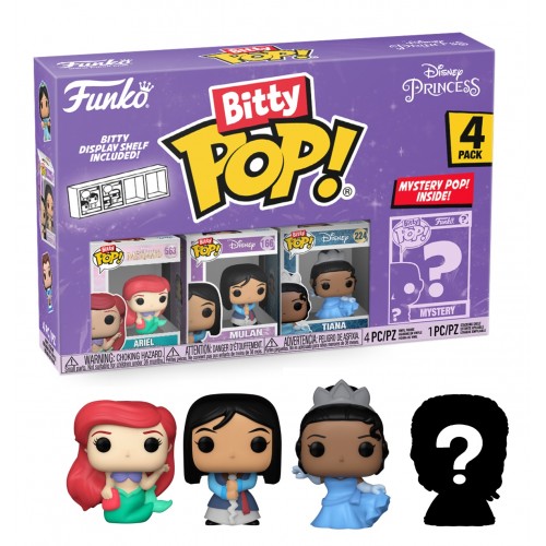Funko Bitty Pop! Disney Princess Ariel, Mulan, Tiana & Mystery (73027)