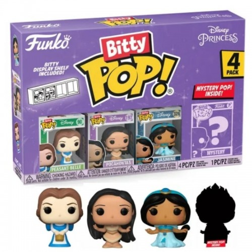 Funko Bitty Pop! Disney Princess Peasant Belle, Pocahontas, Jasmin & Mystery (73028)