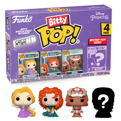 Funko Bitty Pop! Disney Princess Rapunzel, Merida, Moana & Mystery (73030)