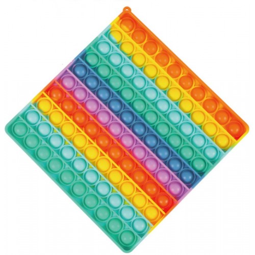 Pop Bubble Fidget Τετράγωνο Rainbow 20X20cm (11290080)