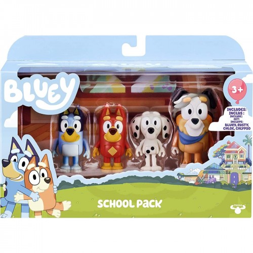 Bluey Σετ4 Φιγούρες School Pack (BLY09000)