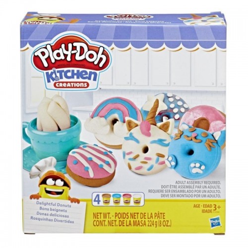 Play Doh Kitchen Creations Νόστιμα Ντόνατς Σετ Με 4 Χρώματα (E3344)