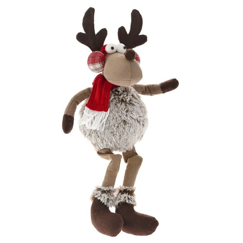 Ελάφι Υφασμάτινο Καθιστό Κόκκινο-Καφέ (78480) Ελάφι Υφασμάτινο Καθιστό Κόκκινο-Καφέ (78480)