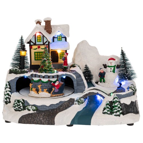 Χριστουγεννιάτικο Φωτιζόμενο Χωριό με Άγιο Βασίλη που Κινείται με Μπαταρία (90742) Χριστουγεννιάτικο Φωτιζόμενο Χωριό με Άγιο Βασίλη που Κινείται με Μπαταρία (90742)