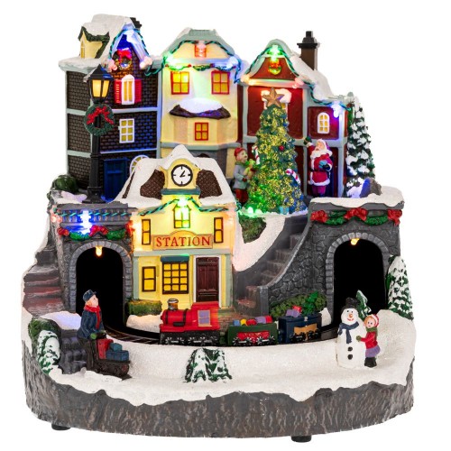 Χριστουγεννιάτικο Φωτιζόμενο Χωριό με Τρένο που Κινείται με Ρεύμα (90747) Χριστουγεννιάτικο Φωτιζόμενο Χωριό με Τρένο που Κινείται με Ρεύμα (90747)