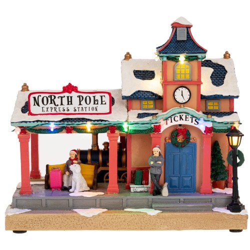 Χριστουγεννιάτικος Σταθμός Τρένου με Κίνηση με Ρεύμα (90752)