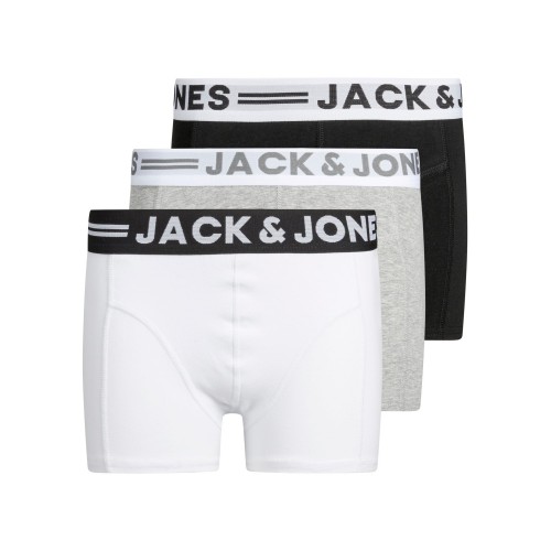 Jack and Jones Junior Εσώρουχα Σετ3 Λευκό Γκρι Μαύρο (12149293)