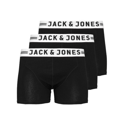 Jack and Jones Junior Εσώρουχα Σετ3 Μαύρα με Λευκό Logo (12149293)