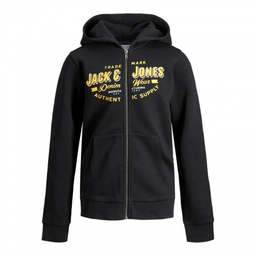 Jack and Jones Junior Φούτερ Hood Φερμουάρ Black (12195493)