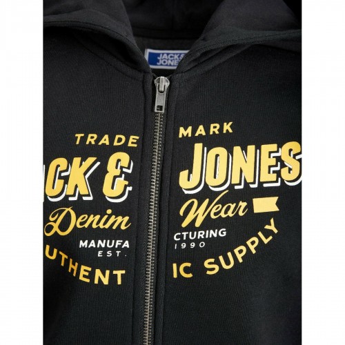 Jack and Jones Junior Φούτερ Hood Φερμουάρ Black (12195493)