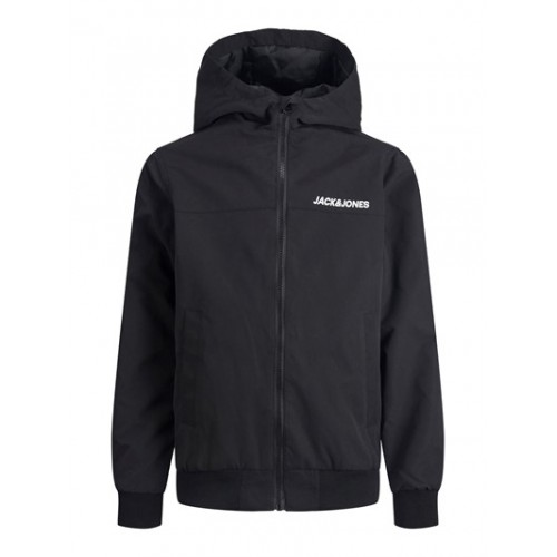 Jack and Jones Junior Μπουφάν Black Solid Hood Bomper (12200453)