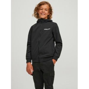 Jack and Jones Junior Μπουφάν Black Solid Hood Bomper (12200453)