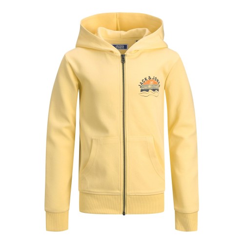 Jack and Jones Junior Ζακέτα Hoodie με Φερμουάρ Κίτρινη (12201565)