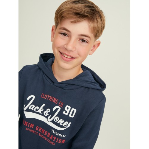 Jack and Jones Junior Φούτερ Hooded Logo Navy Blazer (12212287)