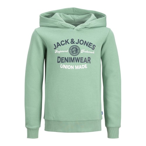 Jack and Jones Junior Φούτερ Hooded Logo Granite Green (12212287)