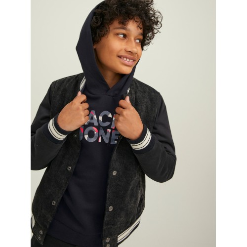 Jack and Jones Junior Φούτερ Hooded Soldier Black (12213338)