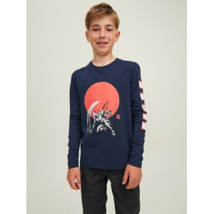 Jack and Jones Junior T-Shirt Long Sleeve Marvel Navy Blazer (12217803)