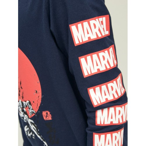 Jack and Jones Junior T-Shirt Long Sleeve Marvel Navy Blazer (12217803)