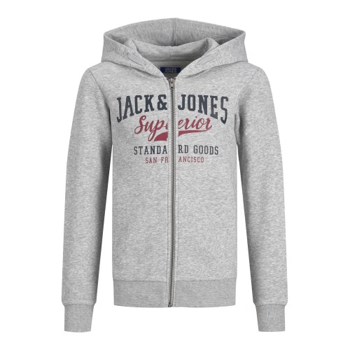 Jack and Jones Junior Φούτερ Φερμουάρ Light Grey (12218049)