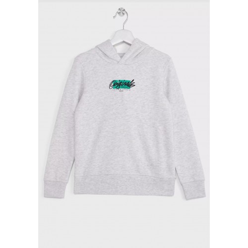 Jack and Jones Junior Φούτερ Hood Youth Logo White Melange (12247850)