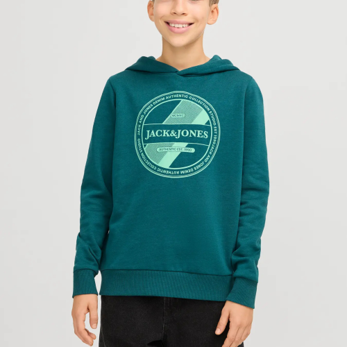 Jack and Jones Μπλούζα Φούτερ με Κουκούλα Deep Teal (12259879)