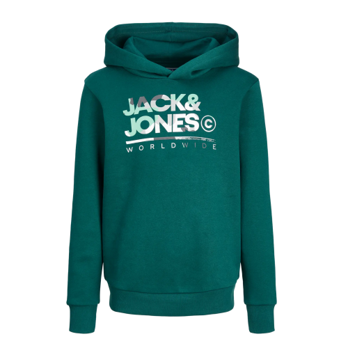 Jack and Jones Μπλούζα Φούτερ με Κουκούλα Green Teal (12259796)